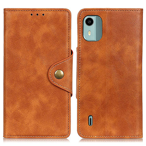 Coque Portefeuille Livre Cuir Etui Clapet N06P pour Nokia C12 Marron