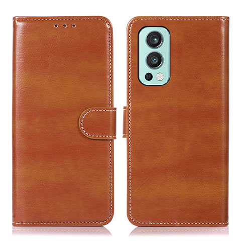 Coque Portefeuille Livre Cuir Etui Clapet N06P pour OnePlus Nord 2 5G Marron