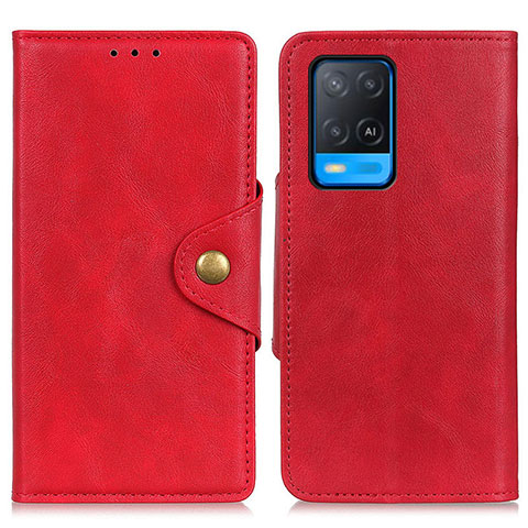 Coque Portefeuille Livre Cuir Etui Clapet N06P pour Oppo A54 4G Rouge