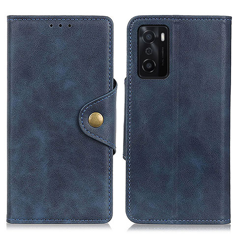 Coque Portefeuille Livre Cuir Etui Clapet N06P pour Oppo A55S 5G Bleu