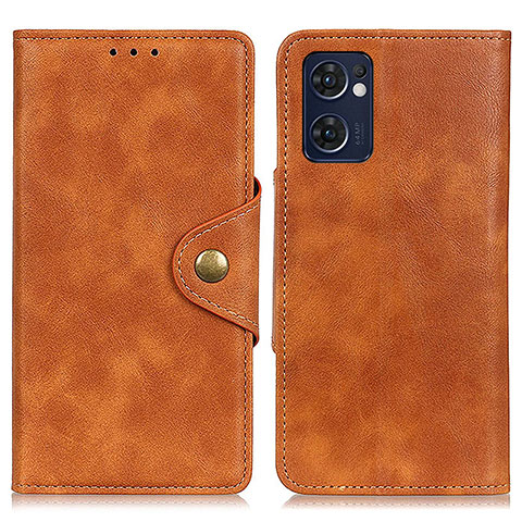 Coque Portefeuille Livre Cuir Etui Clapet N06P pour Oppo Find X5 Lite 5G Marron