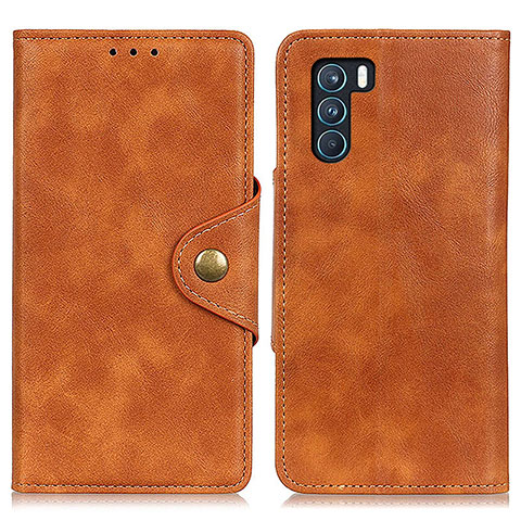 Coque Portefeuille Livre Cuir Etui Clapet N06P pour Oppo K9 Pro 5G Marron