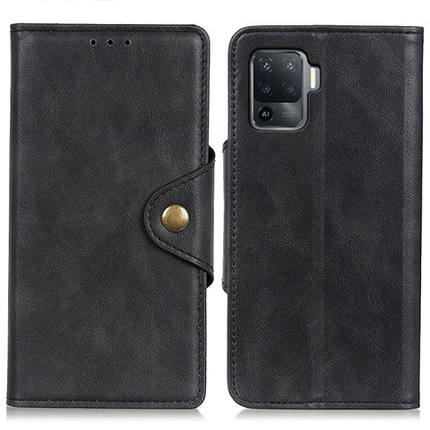 Coque Portefeuille Livre Cuir Etui Clapet N06P pour Oppo Reno5 F Noir