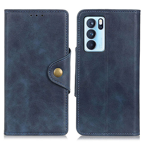 Coque Portefeuille Livre Cuir Etui Clapet N06P pour Oppo Reno6 Pro 5G India Bleu