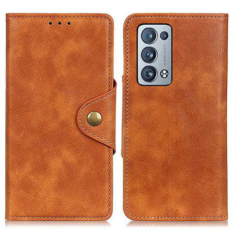 Coque Portefeuille Livre Cuir Etui Clapet N06P pour Oppo Reno6 Pro+ Plus 5G Marron