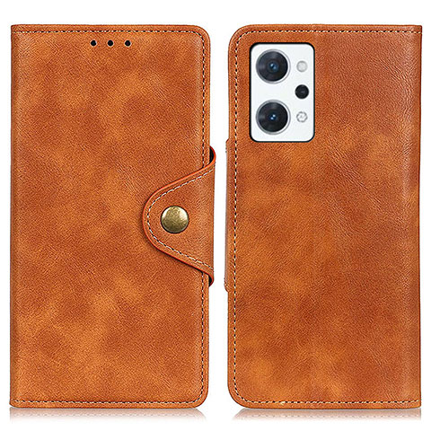 Coque Portefeuille Livre Cuir Etui Clapet N06P pour Oppo Reno7 A Marron