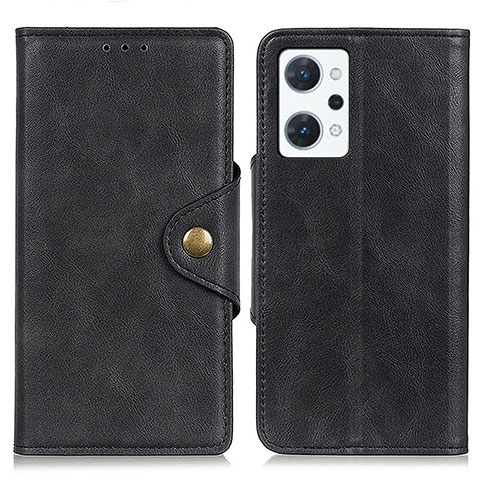 Coque Portefeuille Livre Cuir Etui Clapet N06P pour Oppo Reno7 A Noir