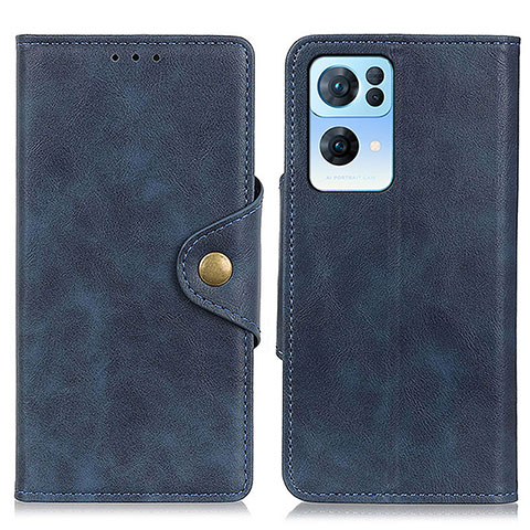 Coque Portefeuille Livre Cuir Etui Clapet N06P pour Oppo Reno7 Pro 5G Bleu