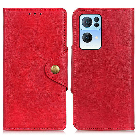 Coque Portefeuille Livre Cuir Etui Clapet N06P pour Oppo Reno7 Pro 5G Rouge