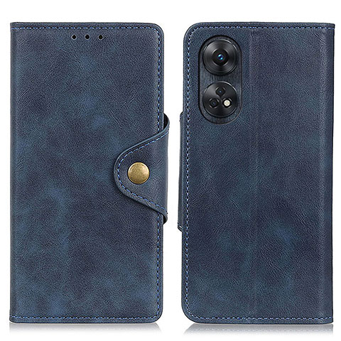 Coque Portefeuille Livre Cuir Etui Clapet N06P pour Oppo Reno8 T 4G Bleu