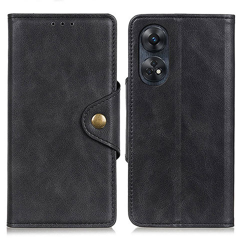 Coque Portefeuille Livre Cuir Etui Clapet N06P pour Oppo Reno8 T 4G Noir