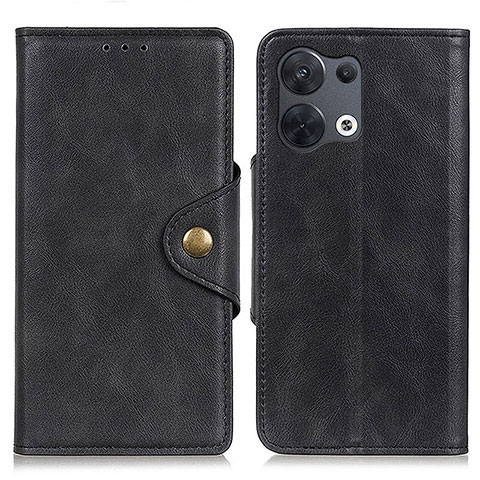 Coque Portefeuille Livre Cuir Etui Clapet N06P pour Oppo Reno9 Pro+ Plus 5G Noir