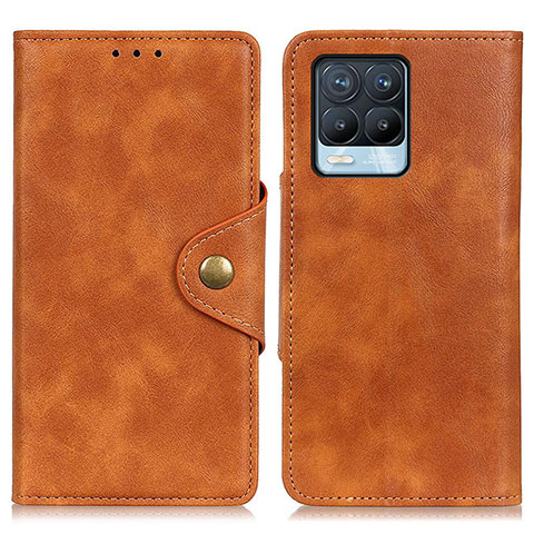 Coque Portefeuille Livre Cuir Etui Clapet N06P pour Realme 8 4G Marron