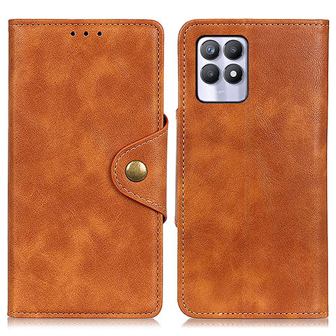 Coque Portefeuille Livre Cuir Etui Clapet N06P pour Realme 8i Marron