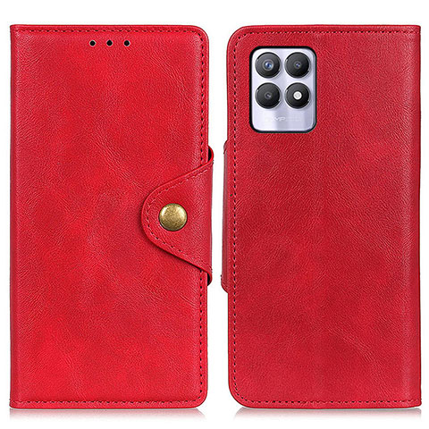 Coque Portefeuille Livre Cuir Etui Clapet N06P pour Realme 8i Rouge