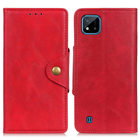 Coque Portefeuille Livre Cuir Etui Clapet N06P pour Realme C11 (2021) Rouge