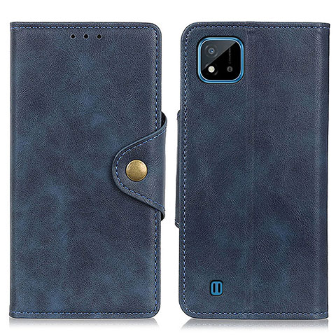 Coque Portefeuille Livre Cuir Etui Clapet N06P pour Realme C20 Bleu