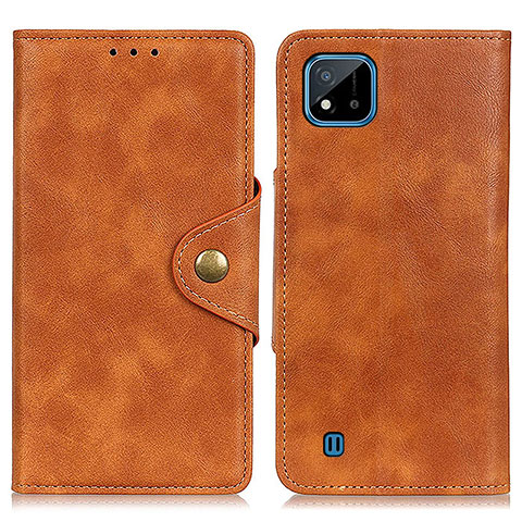 Coque Portefeuille Livre Cuir Etui Clapet N06P pour Realme Narzo 50i Marron