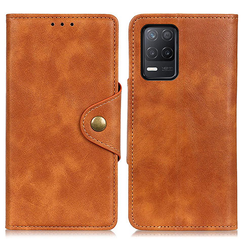 Coque Portefeuille Livre Cuir Etui Clapet N06P pour Realme Q3i 5G Marron