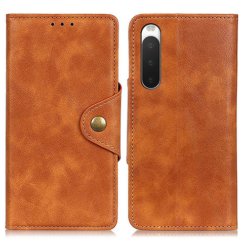 Coque Portefeuille Livre Cuir Etui Clapet N06P pour Sony Xperia 10 IV Marron