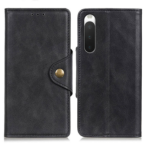 Coque Portefeuille Livre Cuir Etui Clapet N06P pour Sony Xperia 10 IV Noir