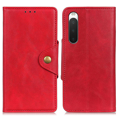 Coque Portefeuille Livre Cuir Etui Clapet N06P pour Sony Xperia 10 IV Rouge