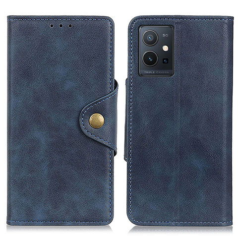 Coque Portefeuille Livre Cuir Etui Clapet N06P pour Vivo iQOO Z6 5G Bleu