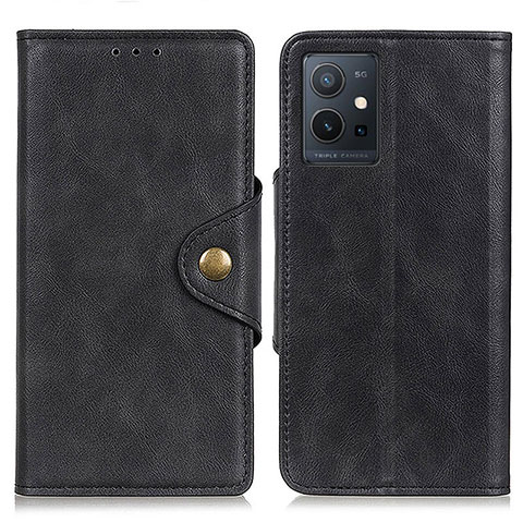 Coque Portefeuille Livre Cuir Etui Clapet N06P pour Vivo Y30 5G Noir