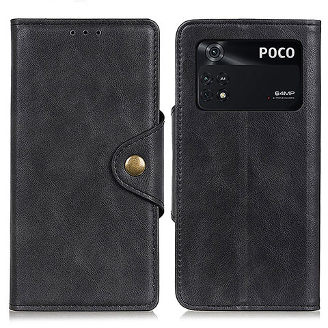 Coque Portefeuille Livre Cuir Etui Clapet N06P pour Xiaomi Poco M4 Pro 4G Noir