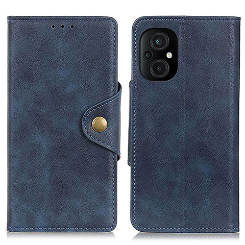 Coque Portefeuille Livre Cuir Etui Clapet N06P pour Xiaomi Poco M5 4G Bleu