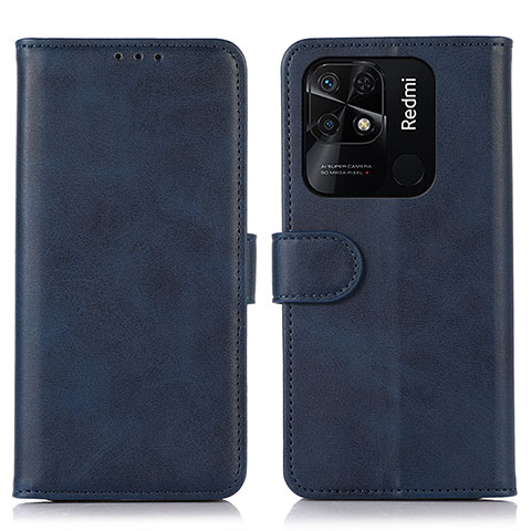 Coque Portefeuille Livre Cuir Etui Clapet N06P pour Xiaomi Redmi 10 India Bleu