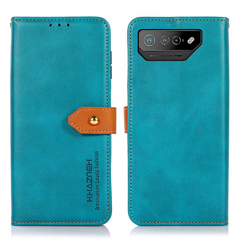 Coque Portefeuille Livre Cuir Etui Clapet N07P pour Asus ROG Phone 7 Ultimate Cyan