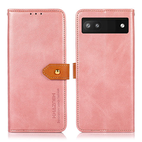 Coque Portefeuille Livre Cuir Etui Clapet N07P pour Google Pixel 7a 5G Rose