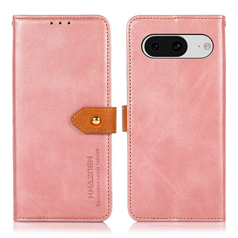 Coque Portefeuille Livre Cuir Etui Clapet N07P pour Google Pixel 8 5G Rose