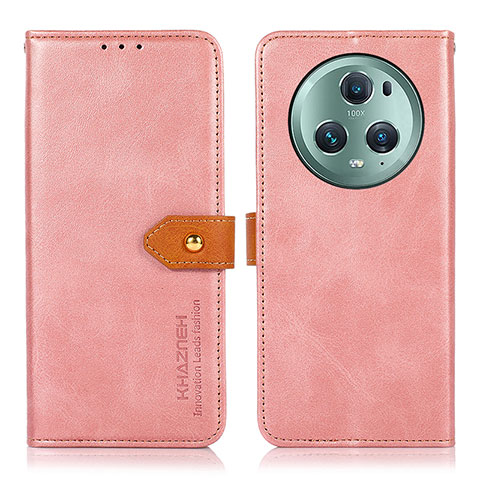 Coque Portefeuille Livre Cuir Etui Clapet N07P pour Huawei Honor Magic5 Pro 5G Rose