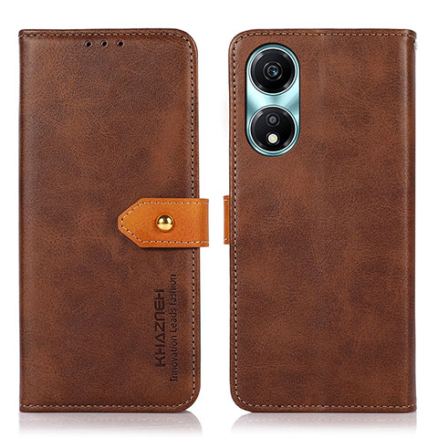 Coque Portefeuille Livre Cuir Etui Clapet N07P pour Huawei Honor X5 Plus Marron