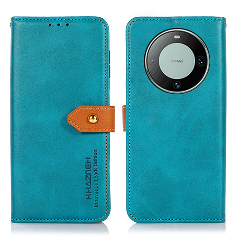 Coque Portefeuille Livre Cuir Etui Clapet N07P pour Huawei Mate 60 Cyan