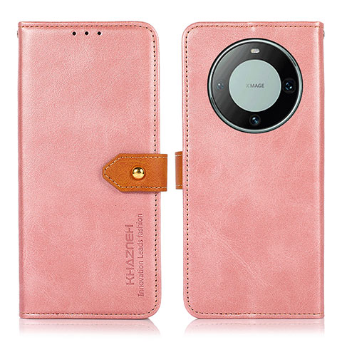 Coque Portefeuille Livre Cuir Etui Clapet N07P pour Huawei Mate 60 Pro+ Plus Rose