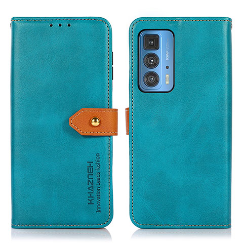 Coque Portefeuille Livre Cuir Etui Clapet N07P pour Motorola Moto Edge 20 Pro 5G Cyan