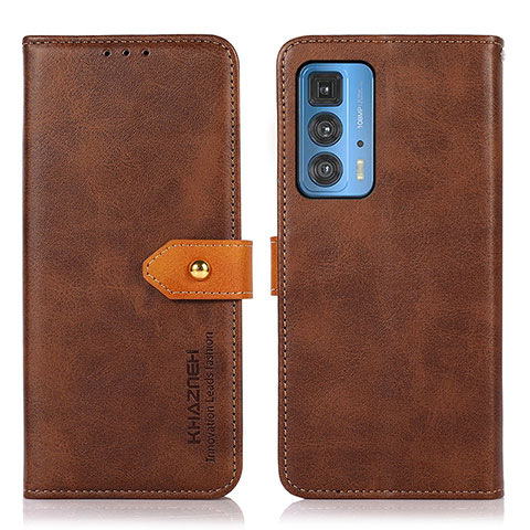 Coque Portefeuille Livre Cuir Etui Clapet N07P pour Motorola Moto Edge 20 Pro 5G Marron