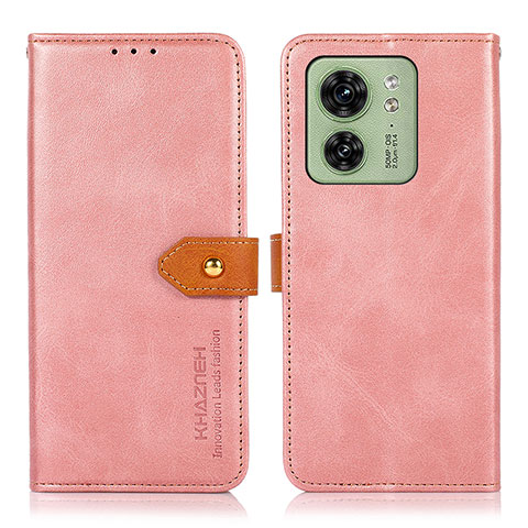 Coque Portefeuille Livre Cuir Etui Clapet N07P pour Motorola Moto Edge (2023) 5G Rose