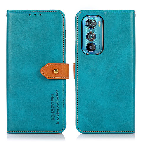 Coque Portefeuille Livre Cuir Etui Clapet N07P pour Motorola Moto Edge 30 5G Cyan