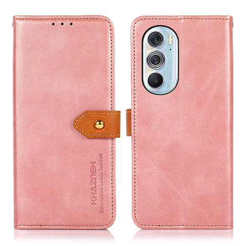 Coque Portefeuille Livre Cuir Etui Clapet N07P pour Motorola Moto Edge 30 Pro 5G Rose