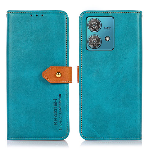 Coque Portefeuille Livre Cuir Etui Clapet N07P pour Motorola Moto Edge 40 Neo 5G Cyan