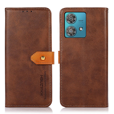 Coque Portefeuille Livre Cuir Etui Clapet N07P pour Motorola Moto Edge 40 Neo 5G Marron