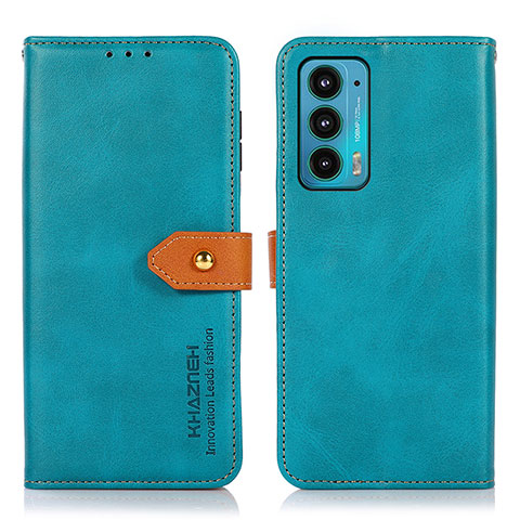 Coque Portefeuille Livre Cuir Etui Clapet N07P pour Motorola Moto Edge Lite 5G Cyan