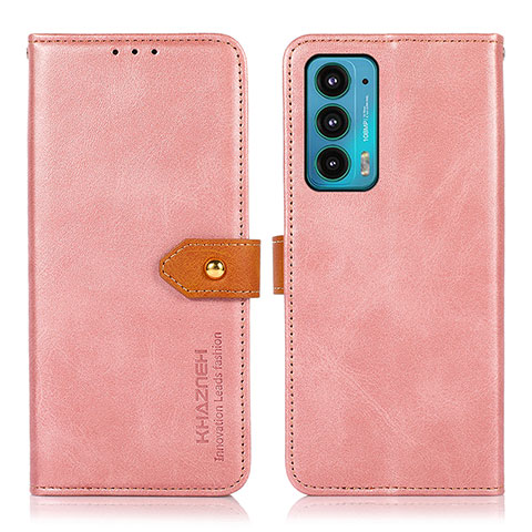 Coque Portefeuille Livre Cuir Etui Clapet N07P pour Motorola Moto Edge Lite 5G Rose