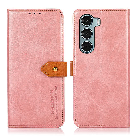 Coque Portefeuille Livre Cuir Etui Clapet N07P pour Motorola Moto Edge S30 5G Rose