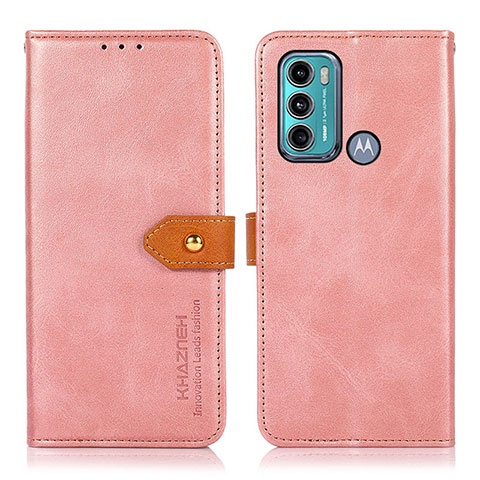 Coque Portefeuille Livre Cuir Etui Clapet N07P pour Motorola Moto G40 Fusion Rose