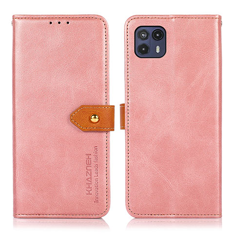 Coque Portefeuille Livre Cuir Etui Clapet N07P pour Motorola Moto G50 5G Rose